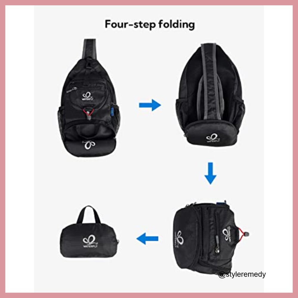 Water-Resistant Polyester Foldable Sling Backpack… - image 7